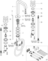 AXOR CITTERIO 3-Loch-Waschtischarmatur 170 mm Kreuzgriff Chrom von HANSGROHE