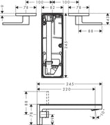 AXOR MYEDITION 3-Loch-Waschtischmischer mit Push-Open Ablaufgarnitur in Chrom