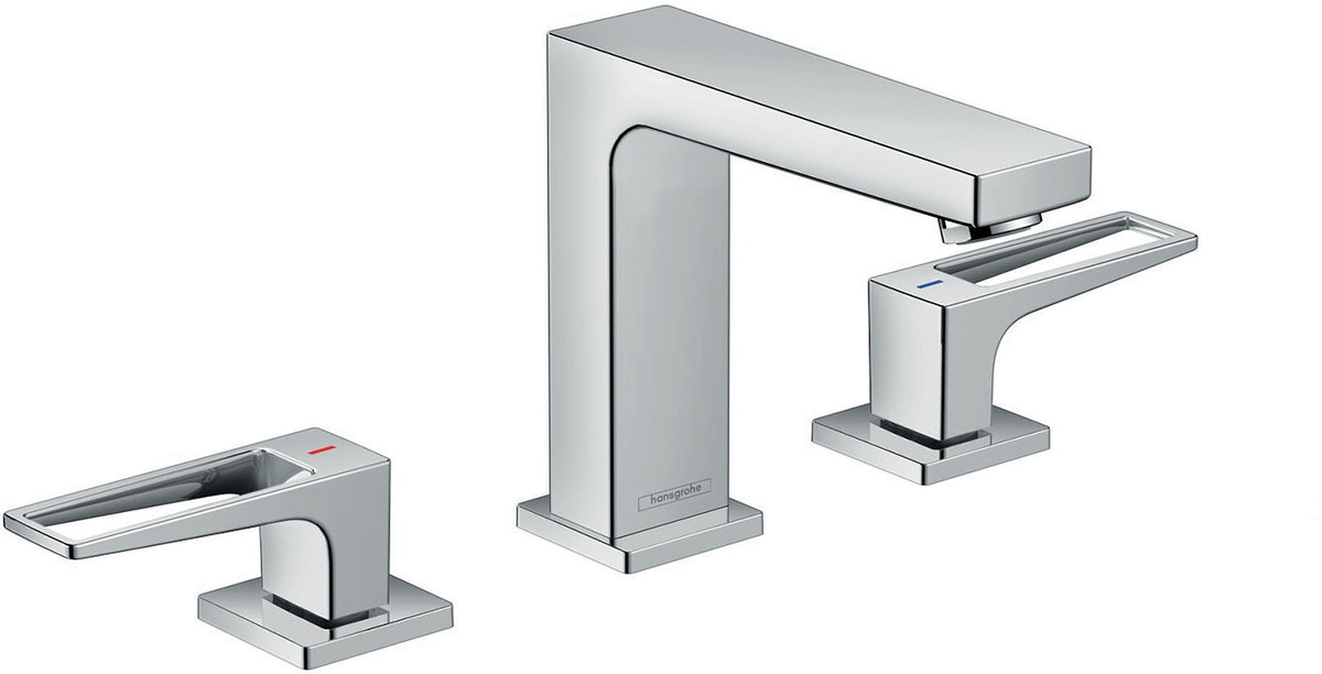 HANSGROHE Metropol 110 3-Loch-Waschtischarmatur DN 15 Chrom mit Push-Open Ablaufgarnitur