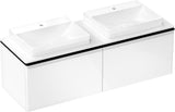 HANSGROHE Xelu Q Waschtischunterschrank 1560 mm Weiß Hochglanz mit 2 Schubkästen
