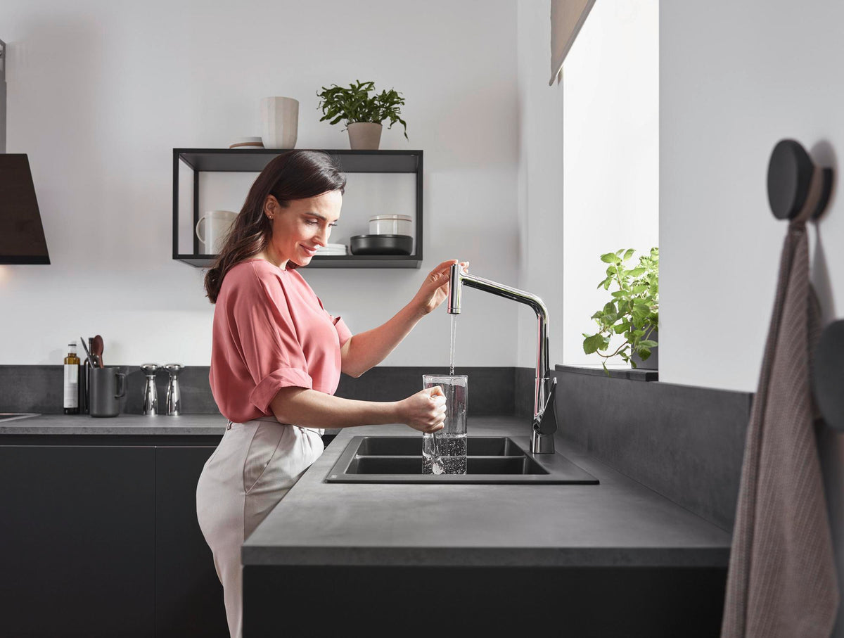 HANSGROHE Metris M71 Einhebel-Küchenmischer 320 mit sBox und Ausziehbrause, Chrom