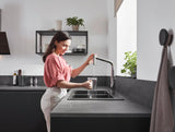 HANSGROHE Metris M71 Einhebel-Küchenmischer 320 mit sBox und Ausziehbrause, Chrom