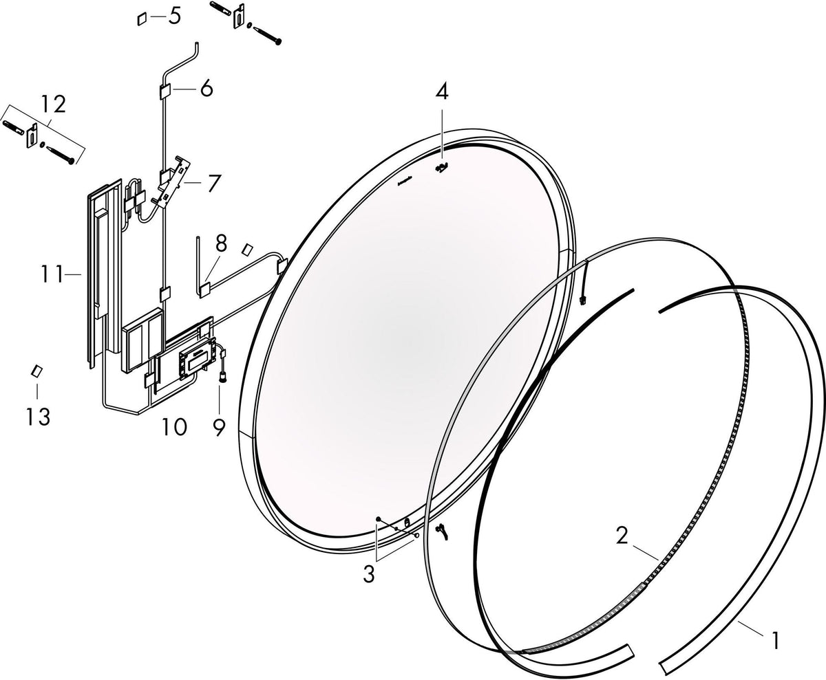 HANSGROHE Xarita S Wandspiegel 700x700 mm mattweiß mit LED-Beleuchtung und IR-Sensor