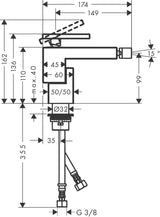 AXOR Edge Einhebel-Bidetmischer Diamantschliff chrom mit Push-Open Ablaufgarnitur