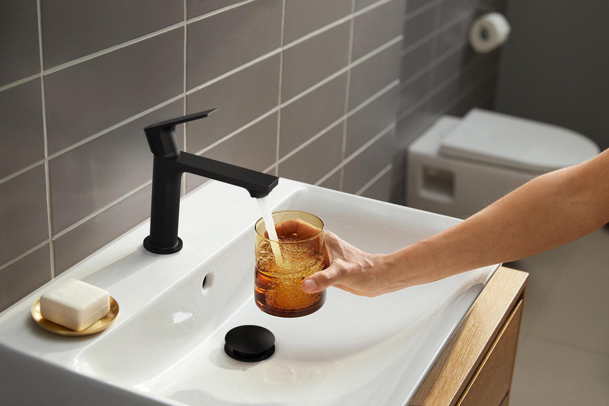 HANSGROHE Rebris E 110 Einhebel-Waschtischmischer CoolStart ohne Ablaufgarnitur mattschwarz