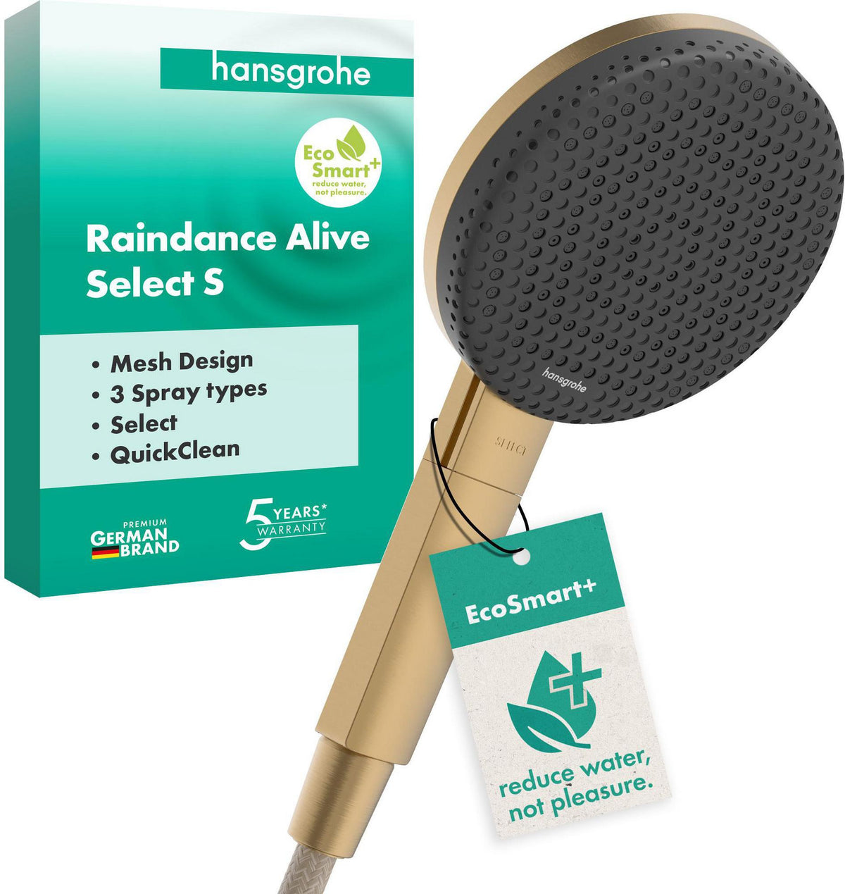 HANSGROHE Raindance Alive Select S 125 Handbrause 3 Strahlarten EcoSmart