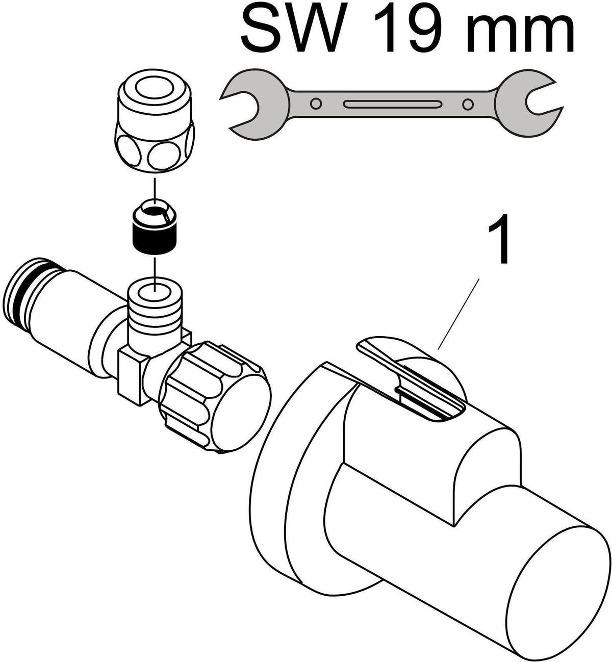 hansgrohe Eckventil mit Schuber – Messing verchromt, G 1/2 x G 3/8