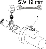 hansgrohe Eckventil mit Schuber – Messing verchromt, G 1/2 x G 3/8