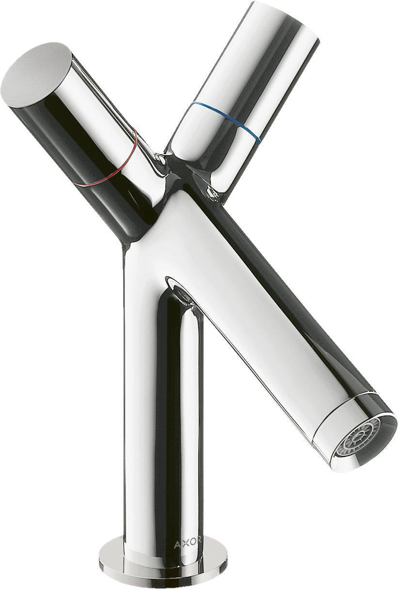 AXOR STARCK 2-Griff-Waschtischarmatur 80 mm mit Zugstangen-Ablaufgarnitur, DN 15, chrom