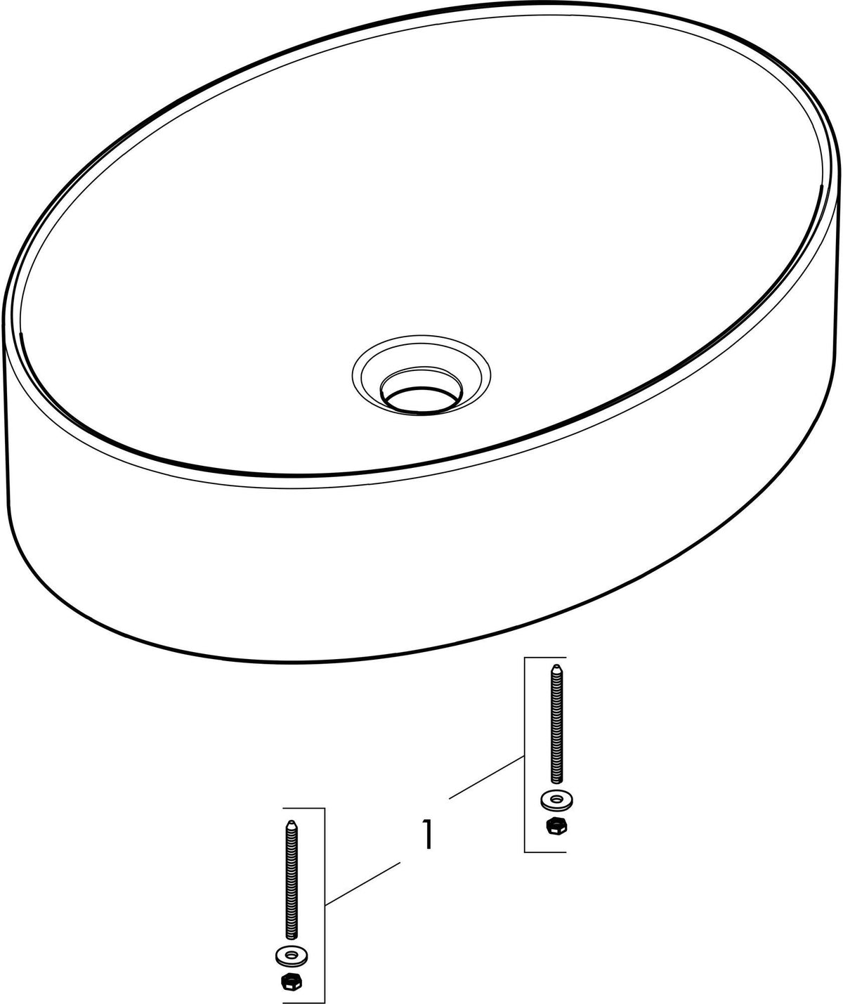 Hansgrohe Xuniva D Aufsatzwaschtisch 550x400mm weiß ohne Hahnloch ohne Überlauf