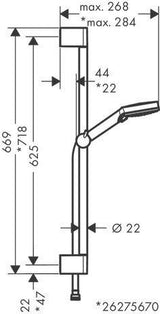 Hansgrohe VERNIS Blend Brauseset Vario/Unica 650 mm Chrom – Handbrause mit 2 Strahlarten