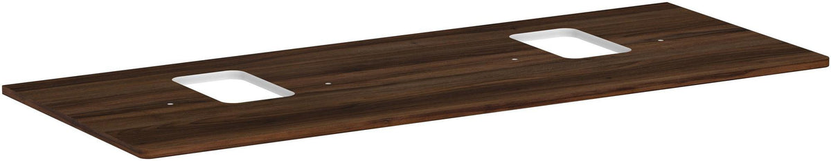 HANSGROHE Xelu Q Konsole 1360 mm mit 2 Ausschnitten und Hahnloch in Weiß Hochglanz