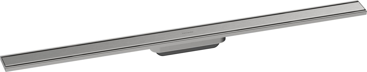 HANSGROHE RainDrain Original Duschrinne Fertigset 1200 mm – rahmenloses Design, Edelstahl gebürstet
