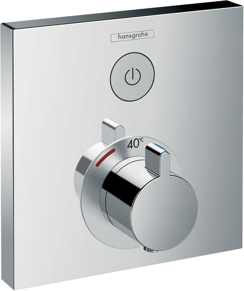 HANSGROHE ShowerSelect Unterputz-Thermostat für 1 Verbraucher – Chrom, Select-Button