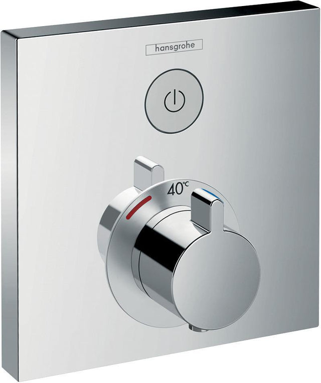 HANSGROHE ShowerSelect Unterputz-Thermostat für 1 Verbraucher – Chrom, Select-Button