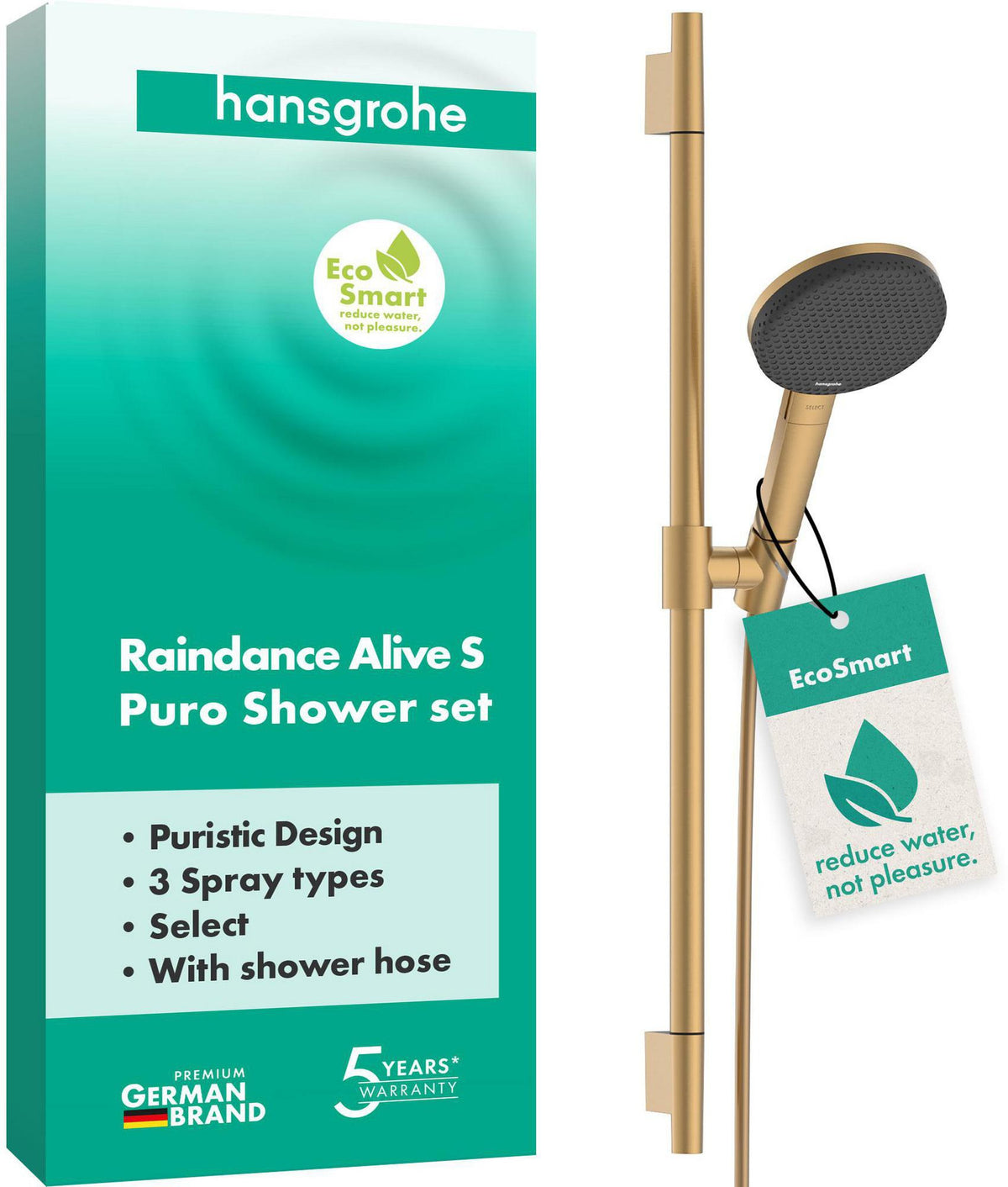HANSGROHE Raindance Alive Select S Brauseset 125 mm 3 Strahlarten EcoSmart