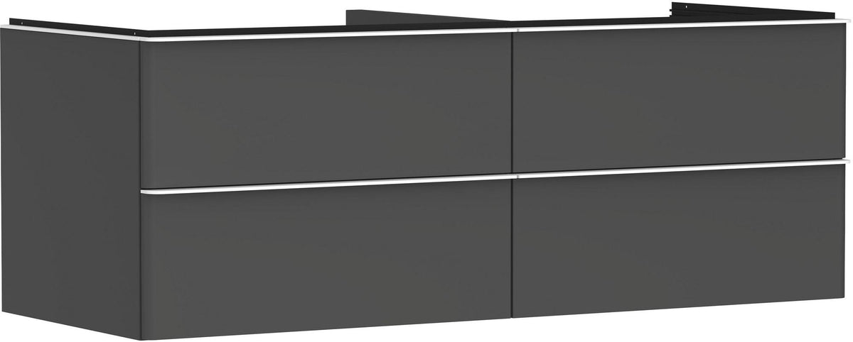 HANSGROHE Xelu Q Waschtischunterschrank 1360 mm weiß hochglanz, 4 Schubkästen, Griffleiste chrom