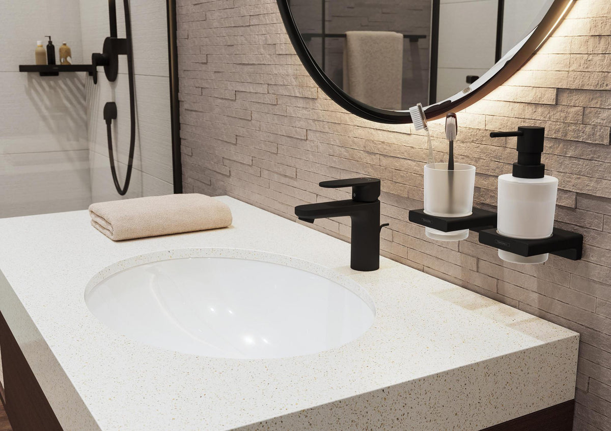 HANSGROHE AddStoris Lotionspender Wandmontage Chrom – 200 ml Flüssigseife, Mattglas