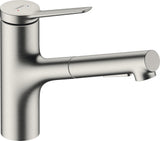 HANSGROHE Zesis M33 ComfortZone 150 Einhebel-Küchenmischer mit Ausziehbrause, 2 Strahlarten, Chrom