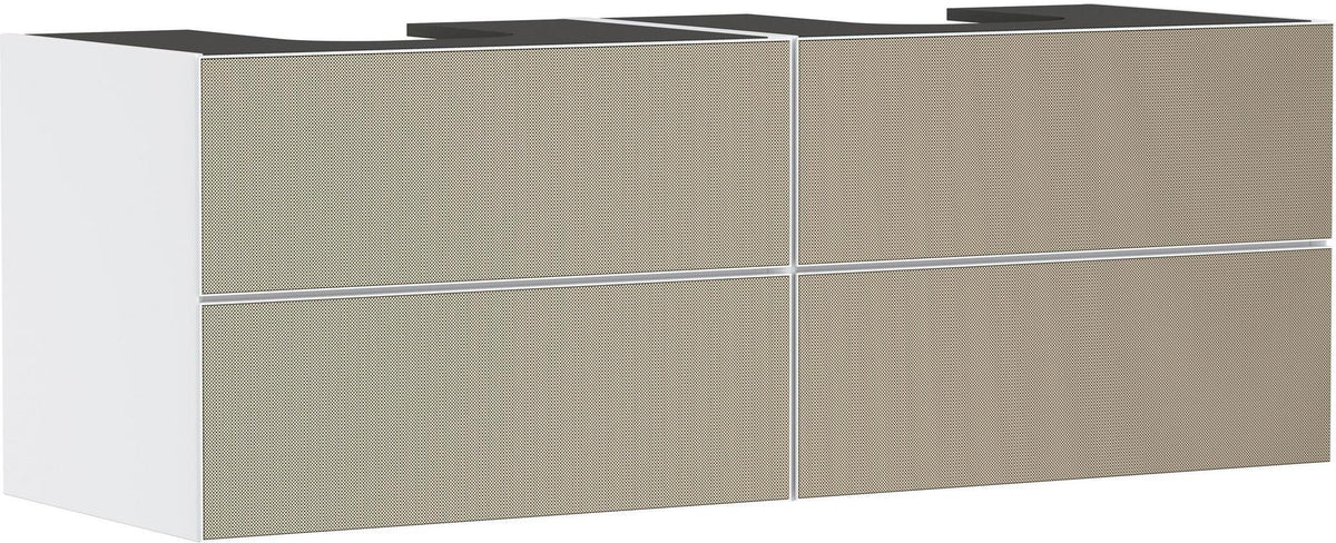 HANSGROHE Waschtischunterschrank Xevolos E 1570 mm mattweiß/eiche dunkel mit PushOpen und SoftClose