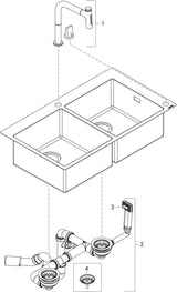 HANSGROHE Spülencombi Select 200 C51-F770-10 mit Einbauspüle und Küchenmischer in Chrom