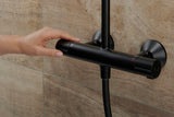 HANSGROHE Showerpipe Vernis Blend 240 mit Thermostat mattschwarz – Duschsystem mit Kopf- und Handbrause