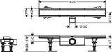 HANSGROHE RainDrain Compact Duschrinne 1200 mm Edelstahl Komplettset