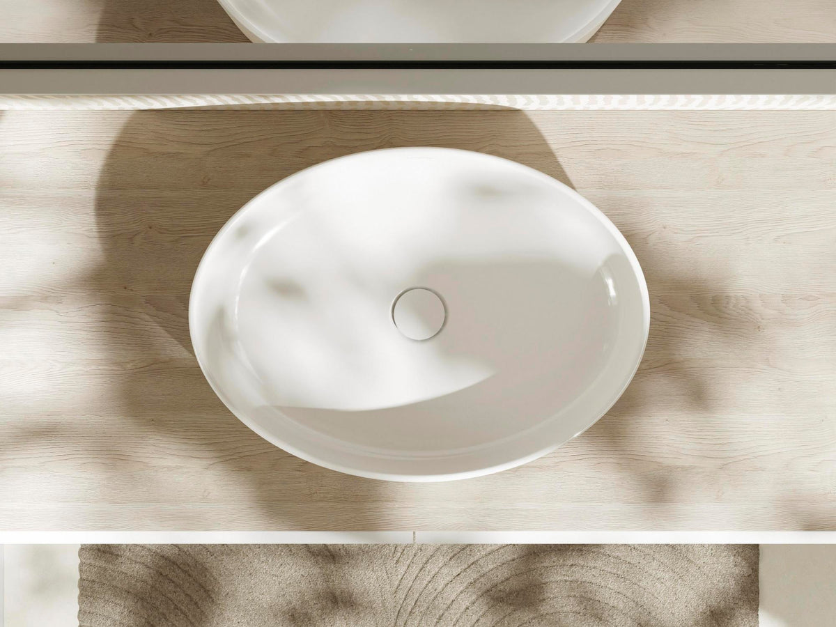 HANSGROHE Xelu Q Konsole 1360 mm weiß hochglanz mit 2 Ausschnitten ohne Hahnloch