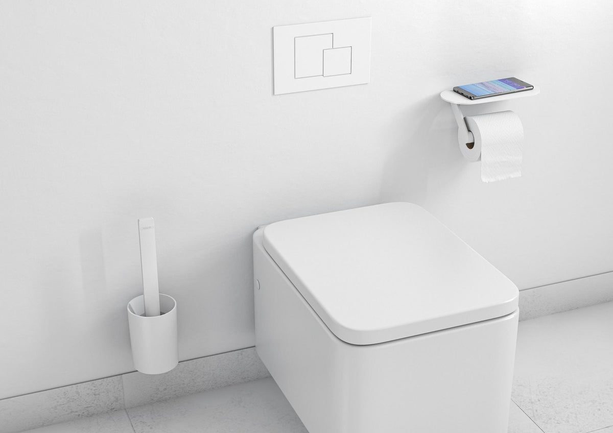 HANSGROHE Toilettenset WallStories mattschwarz – Wandmontage oder freistehend, inkl. Toilettenbürste