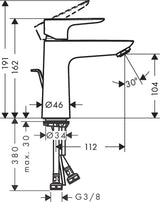 HANSGROHE Talis E Einhebel-Waschtischmischer 110 CoolStart mit Ablaufgarnitur, chrom