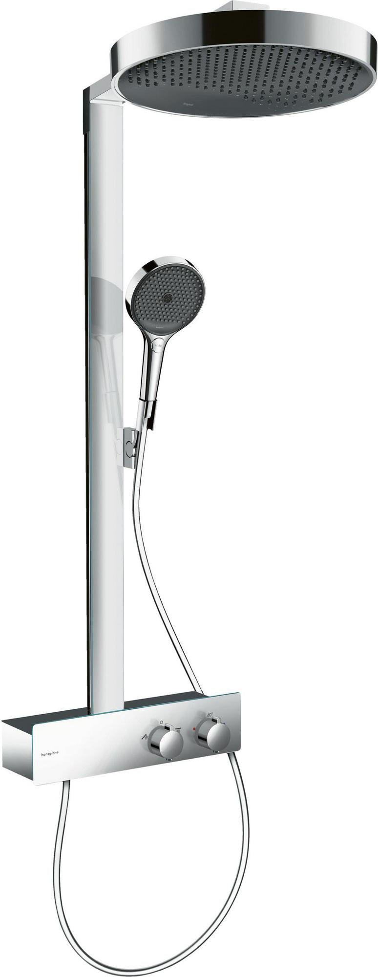 Hansgrohe Rainfinity 350 Showerpipe mit Kopfbrause 360 mm – Chrom, Thermostat, PowderRain