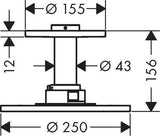 AXOR Kopfbrause 250 1jet PowderRain Deckenmontage Chrom von Hansgrohe
