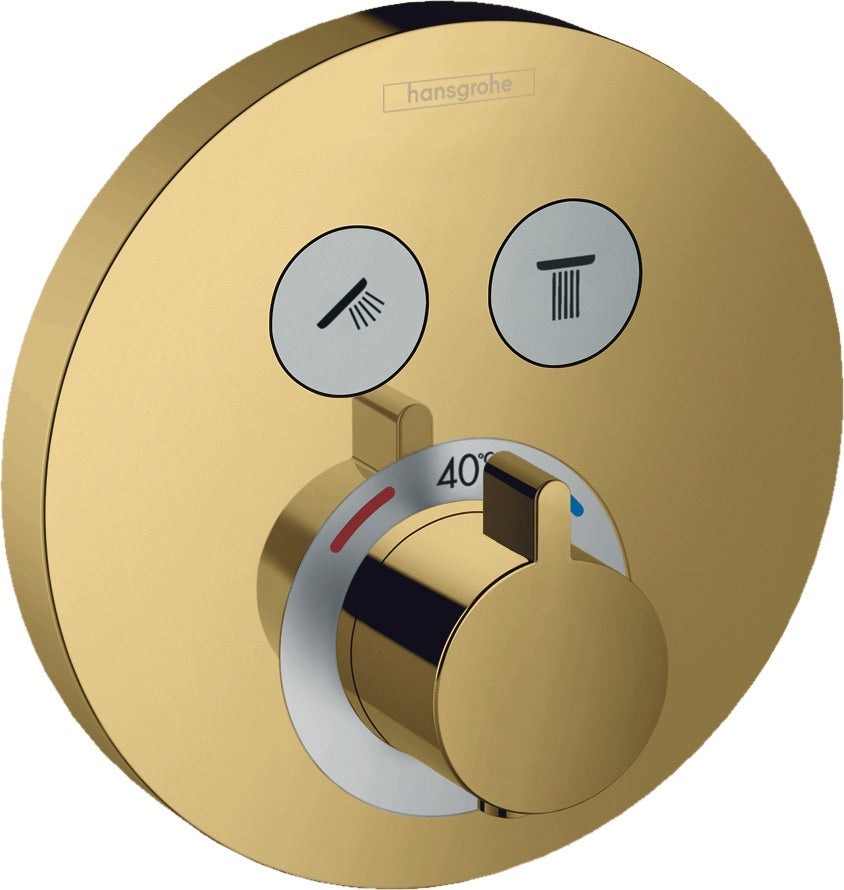 HANSGROHE ShowerSelect S Unterputz-Thermostat für 2 Verbraucher, Chrom, Select-Button