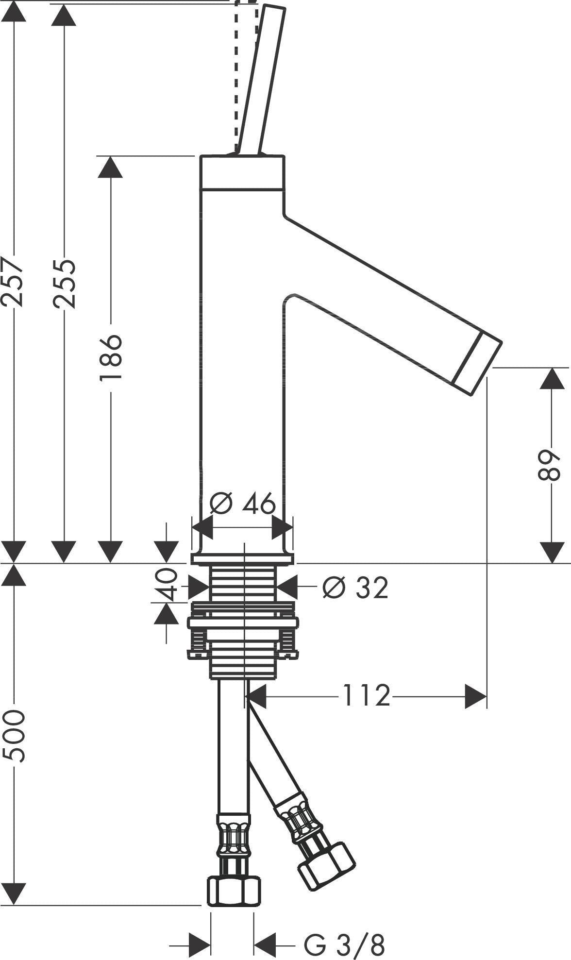 AXOR STARCK 90 Einhebel-Waschtischmischer DN 15 ohne Zugstange, chrom