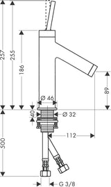 AXOR STARCK 90 Einhebel-Waschtischmischer DN 15 ohne Zugstange, chrom