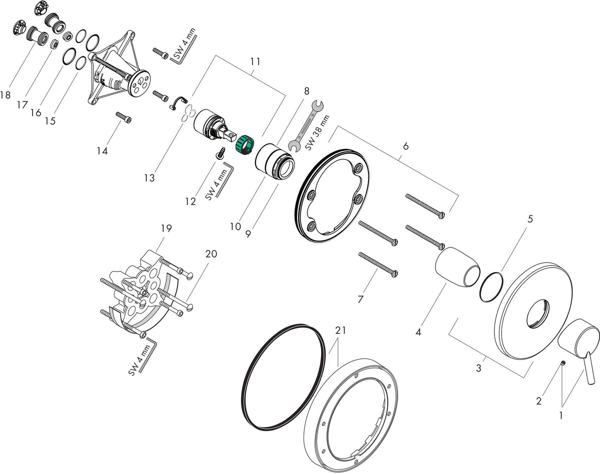HANSGROHE Talis S Einhebel-Brausemischer Unterputz chrom mit Boltic-Griffverriegelung