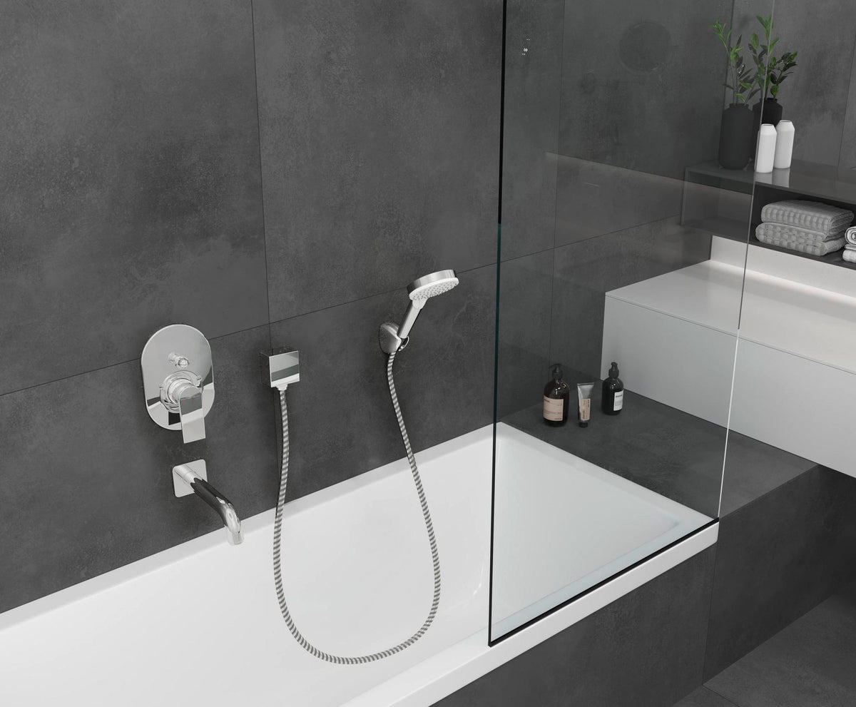 Hansgrohe FixFit Square Schlauchanschluss mit Rückflussverhinderer, chrom