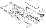 AXOR MYEDITION 3-Loch-Waschtischmischer mit Platte aus Sicherheitsglas und Push-Open Ablaufgarnitur, chrom / Spiegelglas