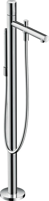 AXOR UNO Einhebel-Wannenmischer bodenstehend mit Zerogriff, Stabhandbrause und Brauseschlauch – Chrom