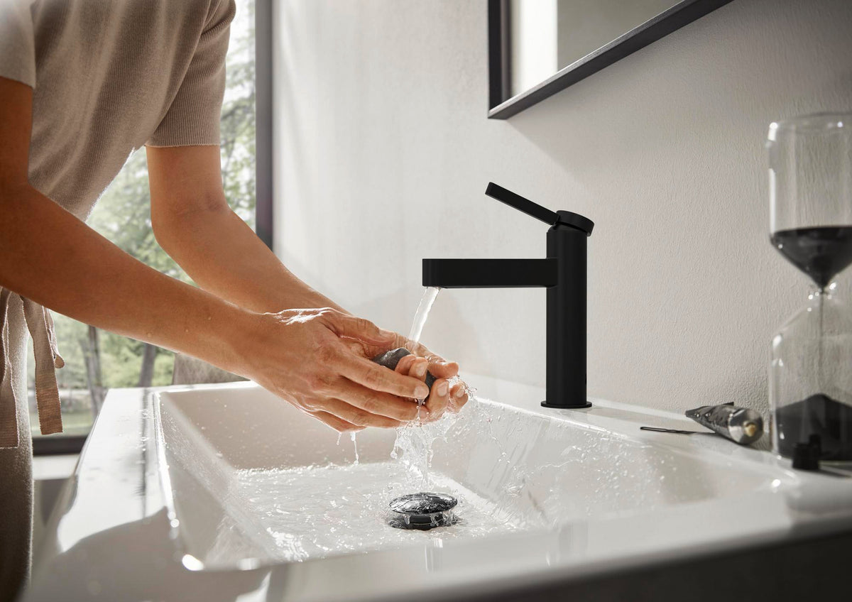 HANSGROHE Finoris Einhebel-Waschtischmischer 100 mit Push-Open Ablaufgarnitur, chrom