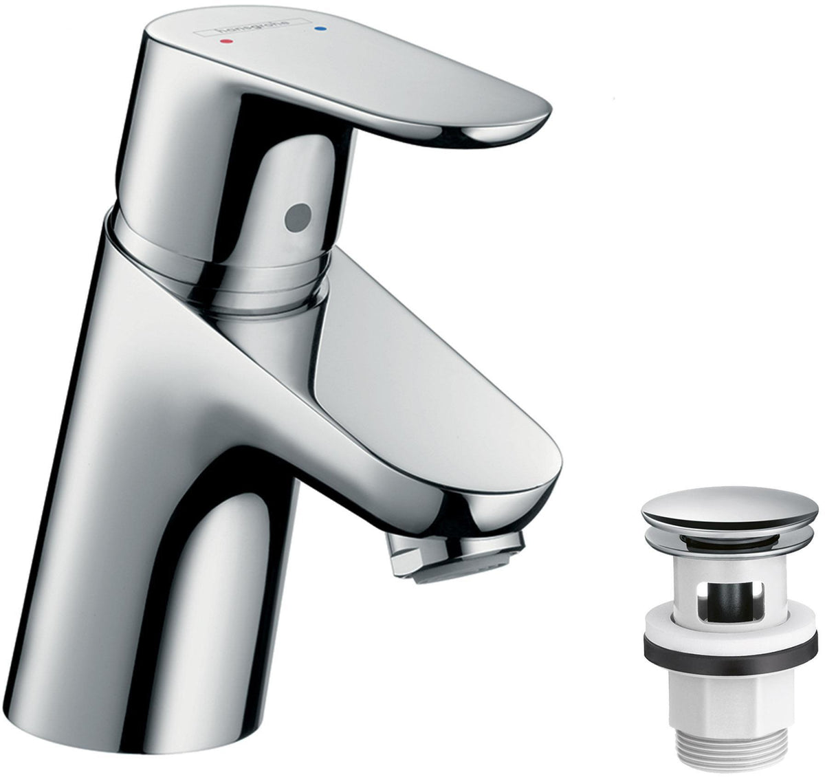 Hansgrohe Focus 70 Einhebel-Waschtischmischer DN 15 mit Zugstangen-Ablaufgarnitur, chrom
