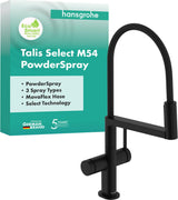 HANSGROHE Talis Select M54 PowderSpray Spültischmischer mattschwarz – ComfortZone 210, 3jet, Movaflex