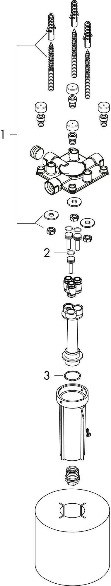 HANSGROHE Grundkörper Rainmaker Select für Kopfbrause mit Deckenanschluss – thermostatisch, quadratisch