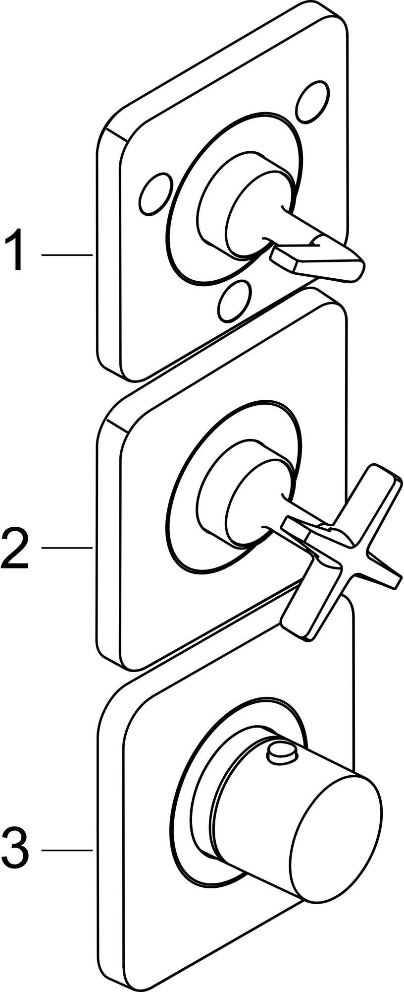 AXOR Citterio E Thermostatmodul DN 20 mit Rosetten für 3 Verbraucher, Chrom