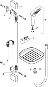 HANSGROHE Croma Select E Vario Brauseset mit Unica´Croma Brausestange 650 mm weiß/chrom