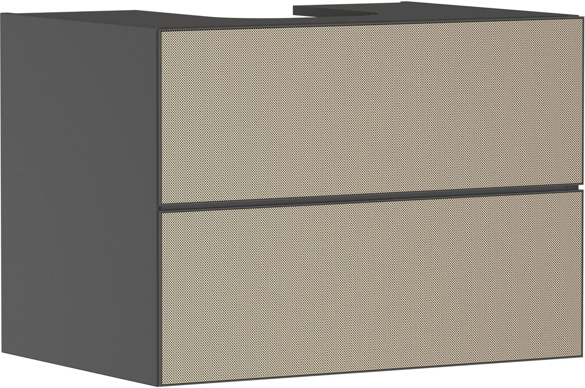 HANSGROHE Xevolos E Waschtischunterschrank 780 mm eiche dunkel mattweiß grifflos