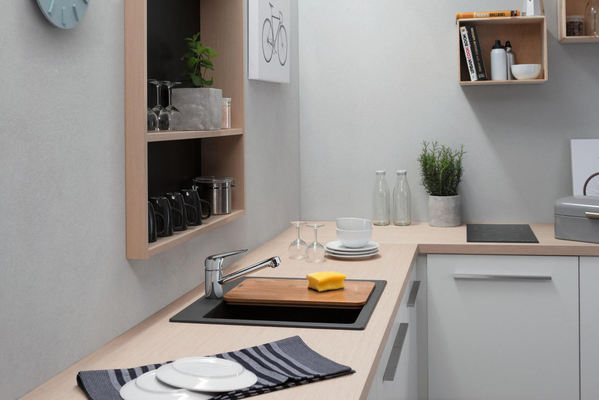 HANSGROHE Einbauspüle S51 450 SilicaTec graphitschwarz 1 Becken 60 cm Unterschrank