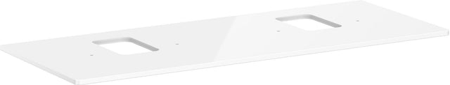 HANSGROHE Xelu Q Konsole 1360 mm mit 2 Ausschnitten und Hahnloch in Weiß Hochglanz