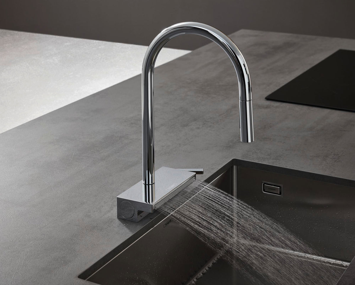 Hansgrohe HG Spültischmischer 170 Aquno Select M81 mit Ausziehbrause 3jet Chrom