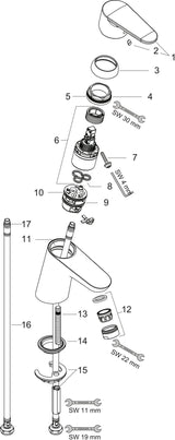 Hansgrohe Focus 70 LowFlow Einhebel-Waschtischmischer DN15 mit Zugstange, verchromt, 3,5 l/min